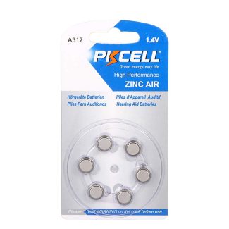 A312 P312 Size 312 1.4V Zinic Air Hearing Aid Battery (6 Pcs)