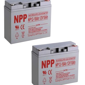 NPP 12V 18Ah 12Volt 18 amp Rechargeable Sealed Lead Acid Battery Wiht APC UPS Power Wheels Landscaping Equipment Button Terminal / （2pcs）