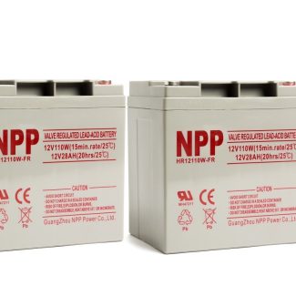 NPPower HR12110W FR 12V 28Ah Rechargeable Lead Acid Battery With Button Style Terminals/(2pcs)