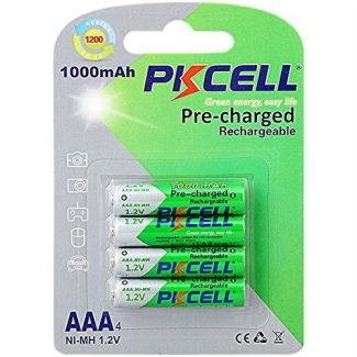 PK Cell RTU-NIMHAAA1000-4B 1.2V Precharged Low Self Discharge Rechargeable AAA Battery with 1000 mAh44; Pack of 4