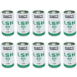 (Pack of 10) for Saft LSH20 3.6V D 13000 mAh Lithium Thionyl Chloride Battery for Alarm Systems GPS Systems Battery Non-Rechargeable.