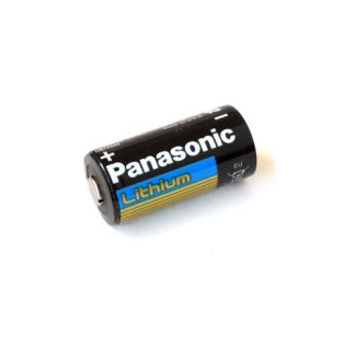 Panasonic CR123A Lithium battery 3V Photo Lithium Battery, 0.67" Diameter x 1.36" H (17.0 mm x 34.5 mm), black/Gold/Blue
