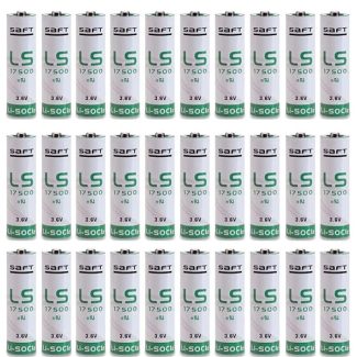 zoyfayl 30 Pack LS17500 3.6V 3600mAh Lithium Battery Replacement for SAFT LS17500 CNC Water Meters Frequency Converters (30 Pack LS17500 Battery)